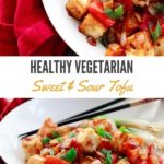 crispy tofu cubes in a sweet and sour sauce