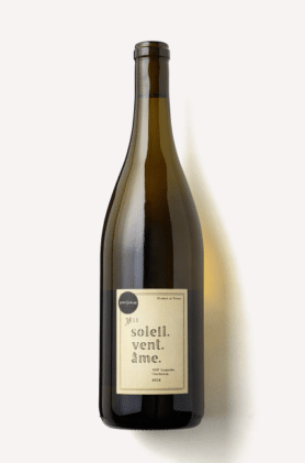 A bottle of Soleil Vent. Ame Chardonnay from Scout & Cellar wine