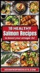 A Pinterest collage of healthy salmon recipes to boost your omega-3s.