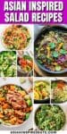 A collage of Asian inspired salads.