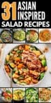 A Pinterest collage of Asian inspired salads.